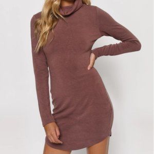 NWT Tobi Khal Lace Up Bodycon Dress, Mauve, S